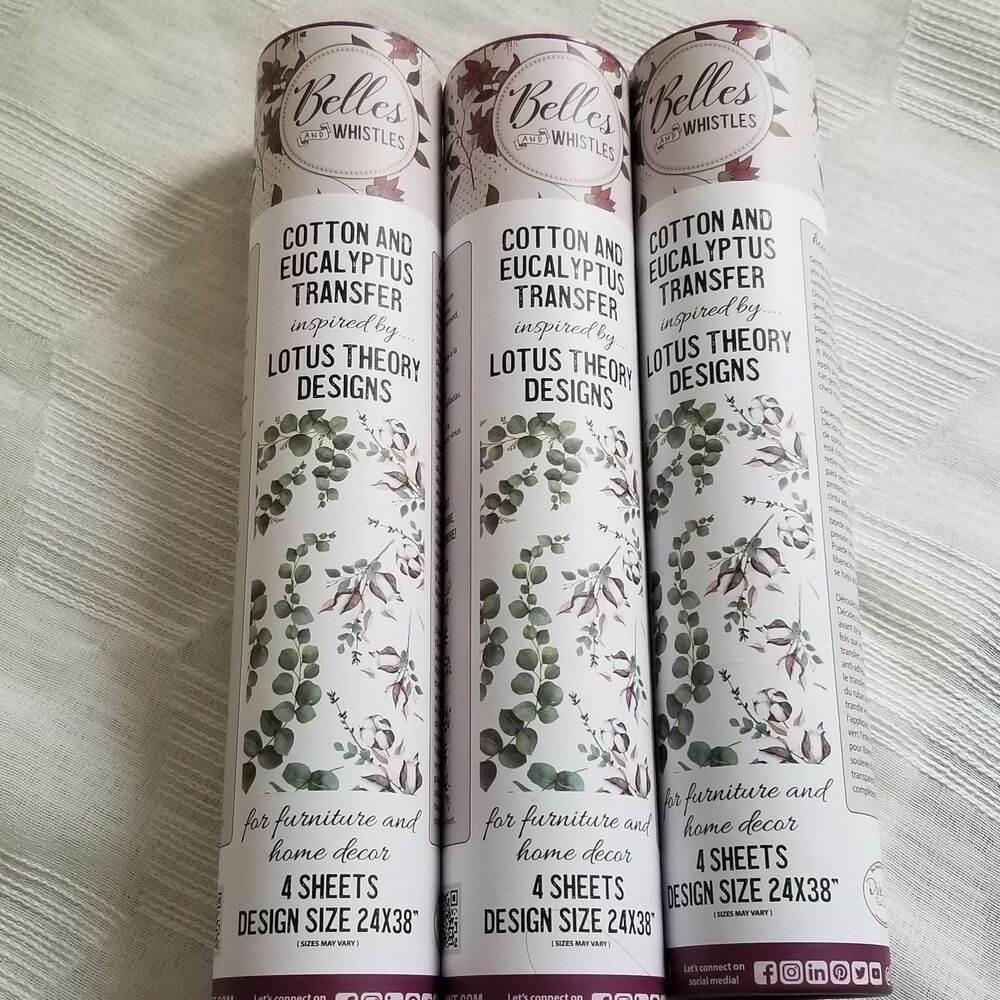 NWT Dixie Belle Belles and Whistles Cotton and Eucalyptus Transfers Set of 3